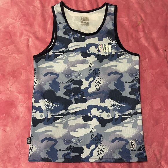NBA Blue Camo Print Casual Summer Activewear Tank Top Size Small - Picture 7 of 8